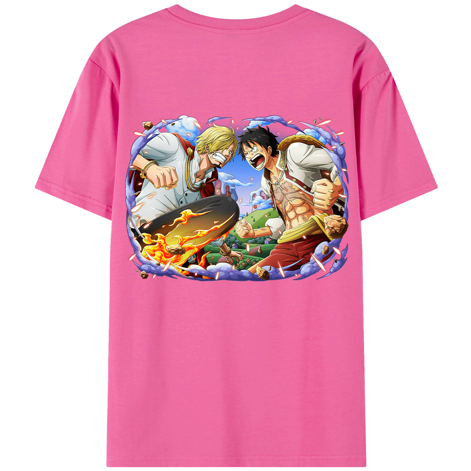 ワンピース モンキー・D・ルフィ ONE PIECE Monkey D. Luffy レディース半袖Tシャツ(バックプリント)